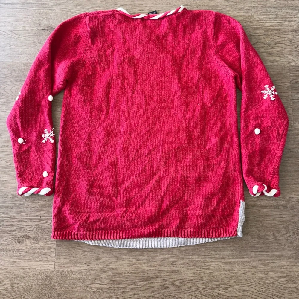 Vintage Theme Works by Kikit Ugly Christmas Snowman Pom Pom Sweater Women’s Sz S
